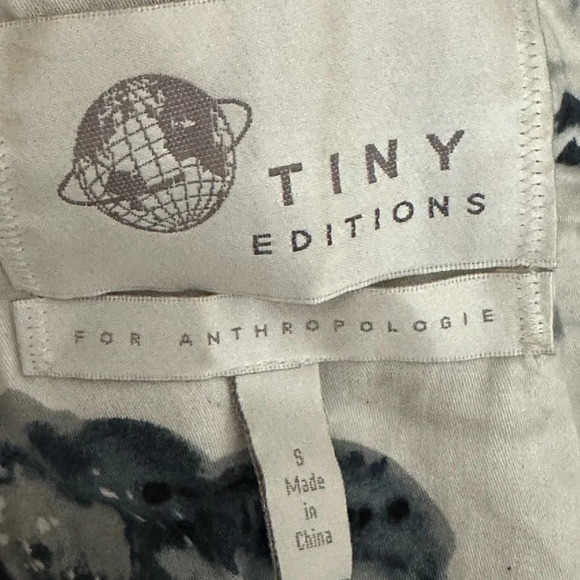 TINY EDITIONS for Anthropologie Equinox Dark Blue Faux Fur Jacket, Size Small - Picture 12 of 16